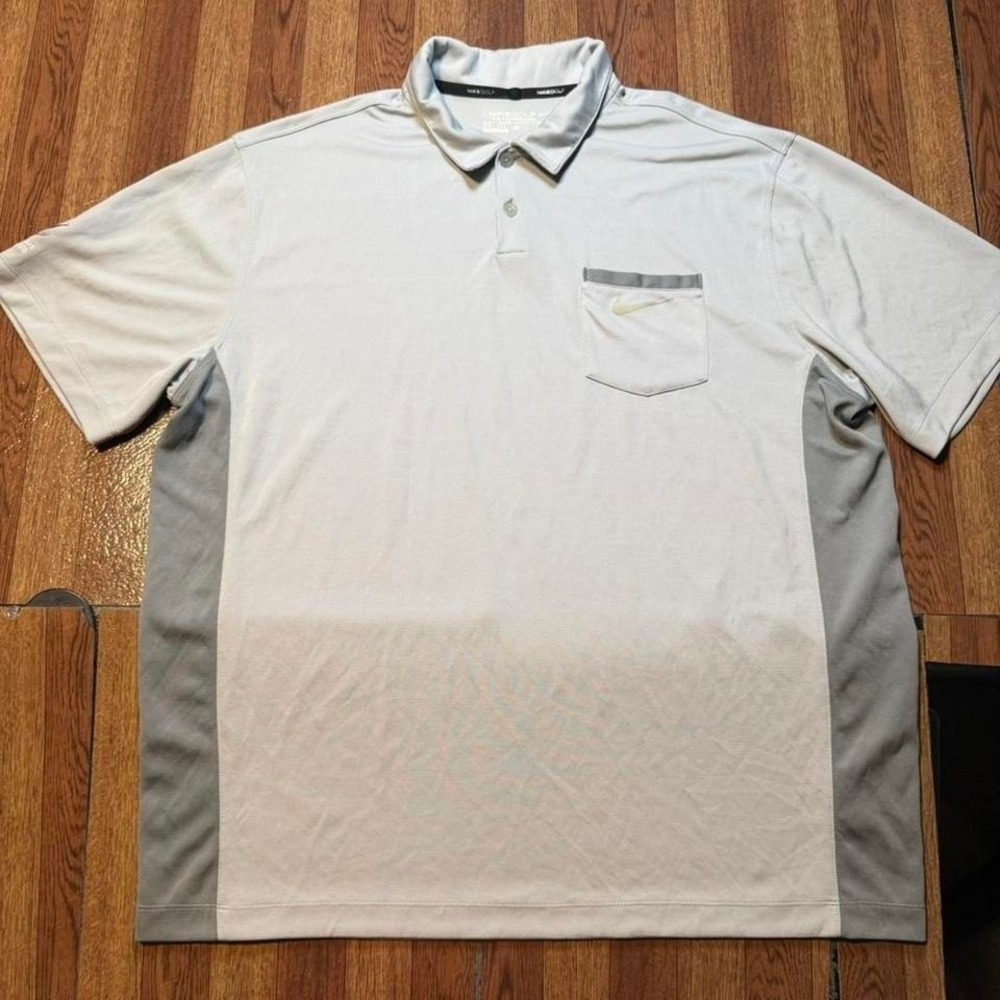Nike Golf Grey Westfield Dri-Fit Tech Retro Sportswear Polo Shirt XL
